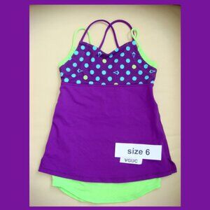 Ivivva by Lululemon 🍋 Tank Top purple Yellow size 6